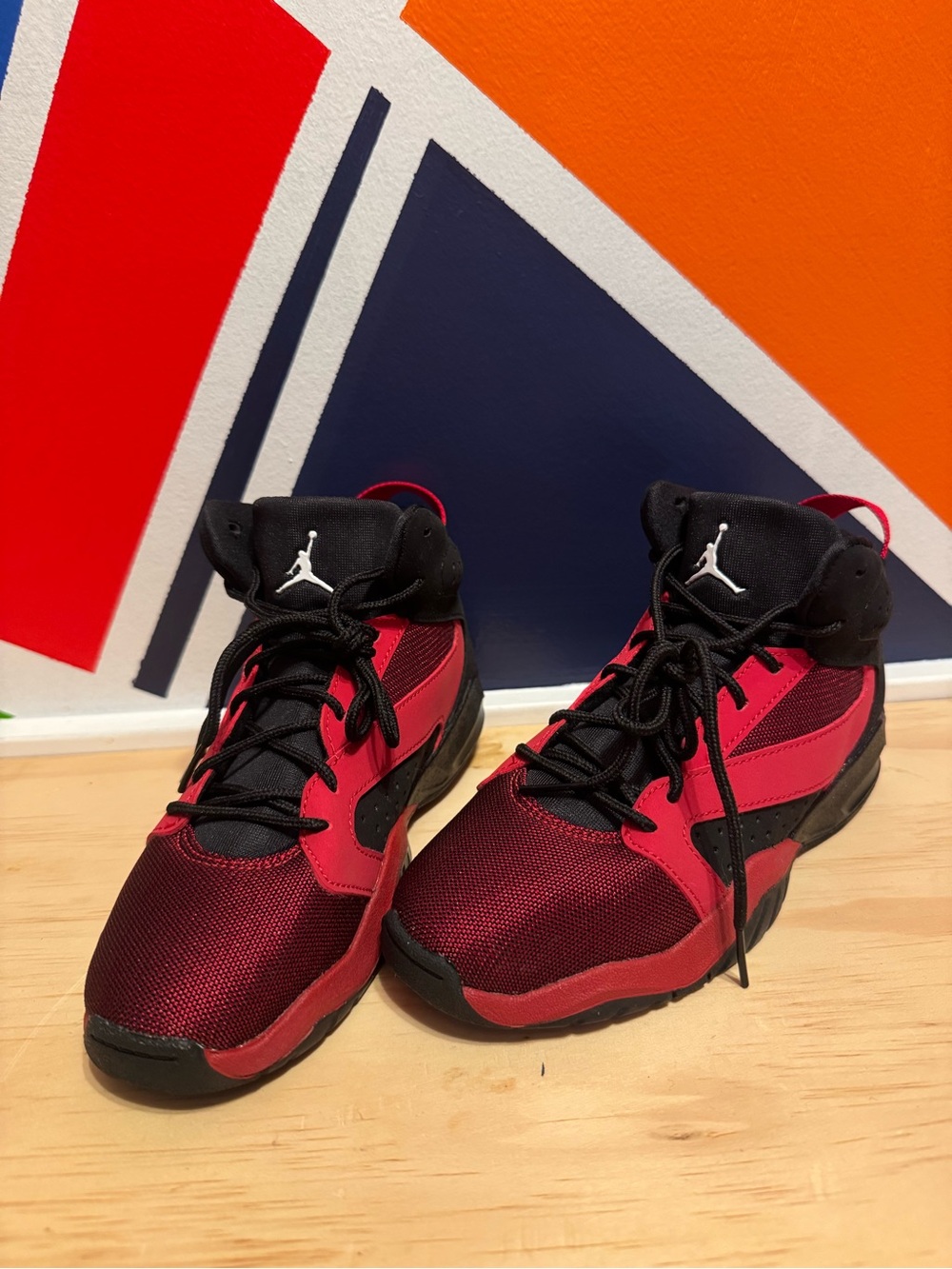 Jordan youth High-Top Athletic Sneakers - Red & Black